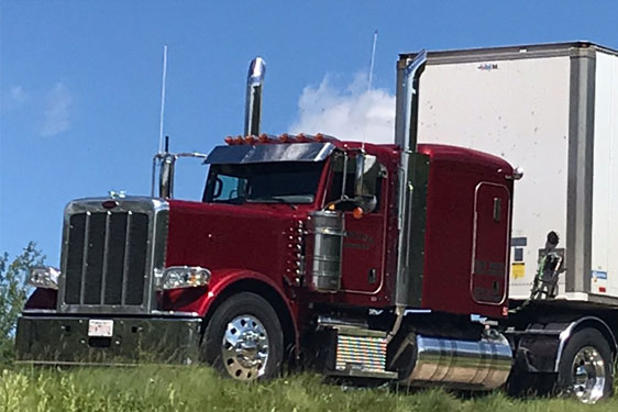 Red Semi-truck